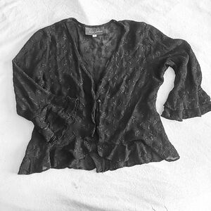 Elegant Black Lace Women's Top